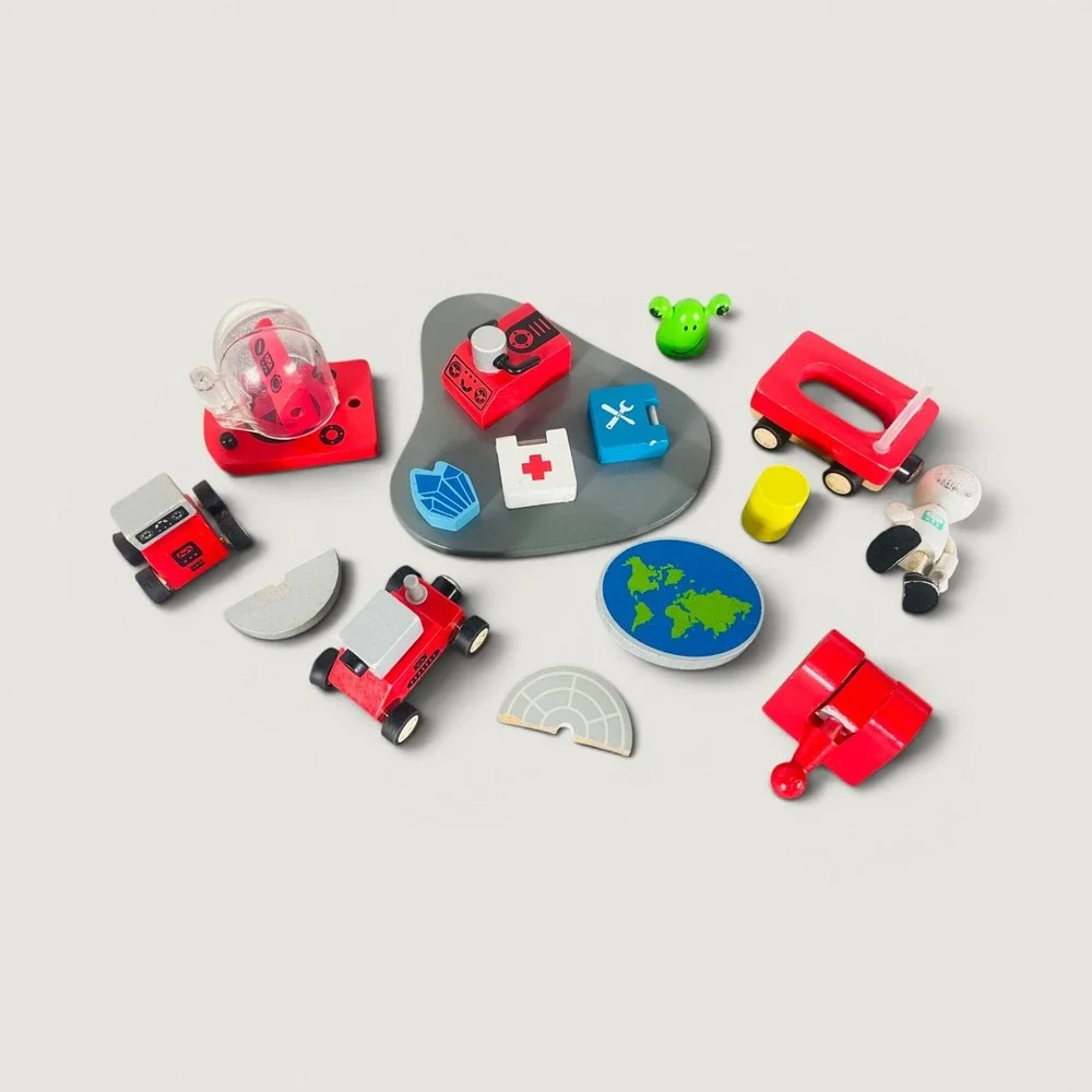 Hape Four Stage Rocket Ship Wooden Space Toy Replacement Parts Pieces Lot